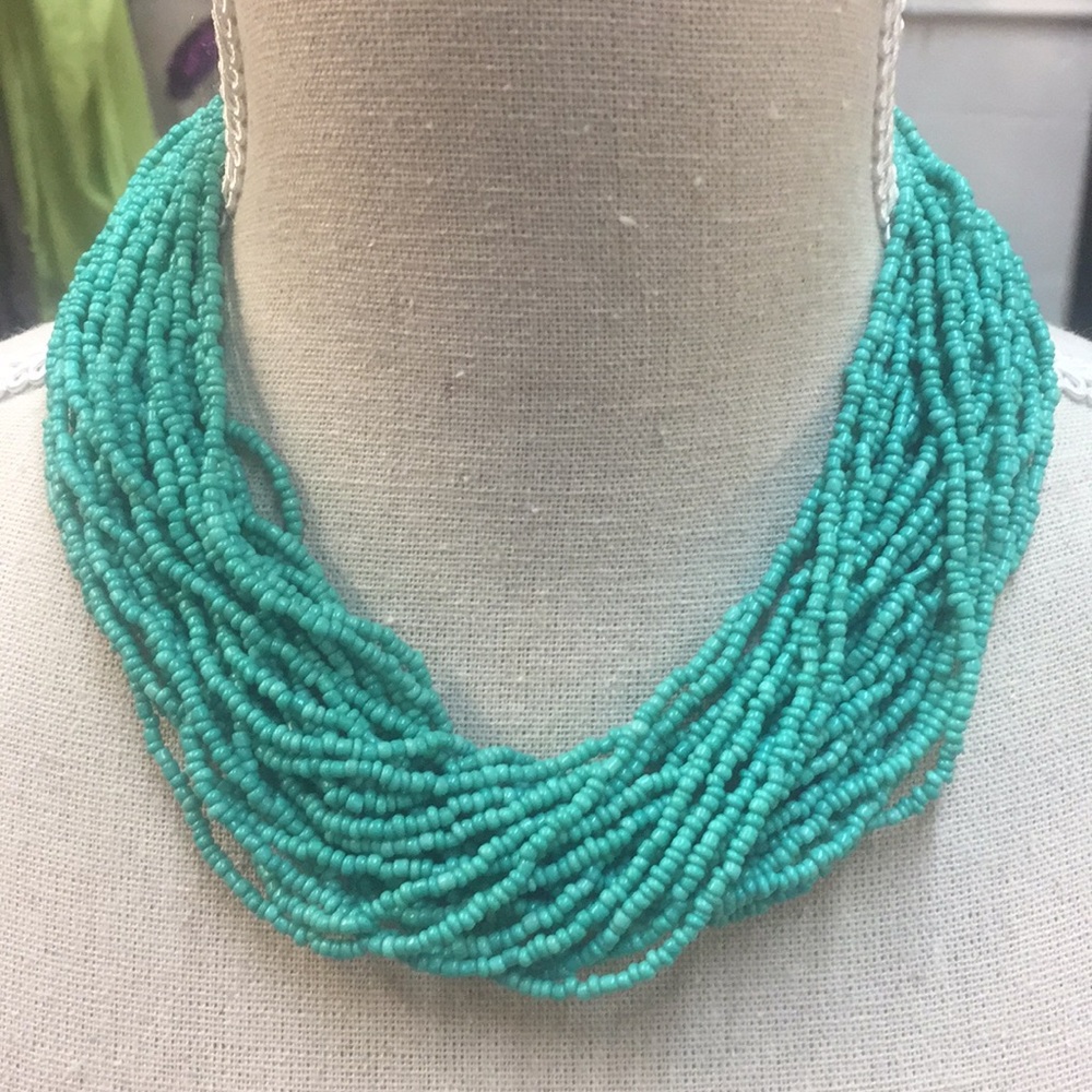 Turquoise Multi Layered Beaded Necklace